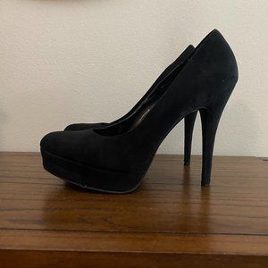 Lauren Conrad Black Suede Platform Heels | Size 10